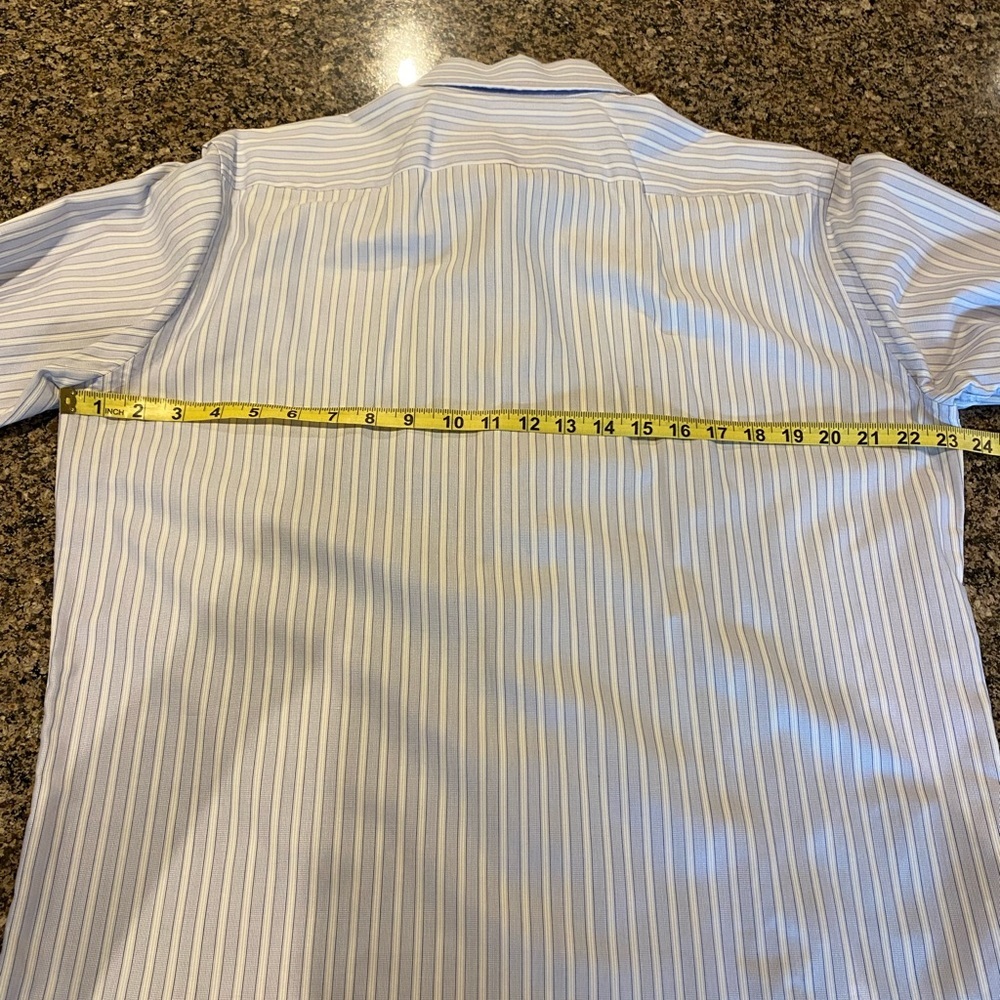 BOSS by HUGO BOSS Men's Striped White/Blue Button Down Shirt 16.5 Neck - Picture 10 of 12